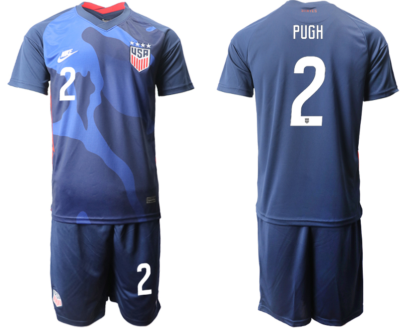 Men 2020-2021 Season National team United States away blue #2 Soccer Jersey1